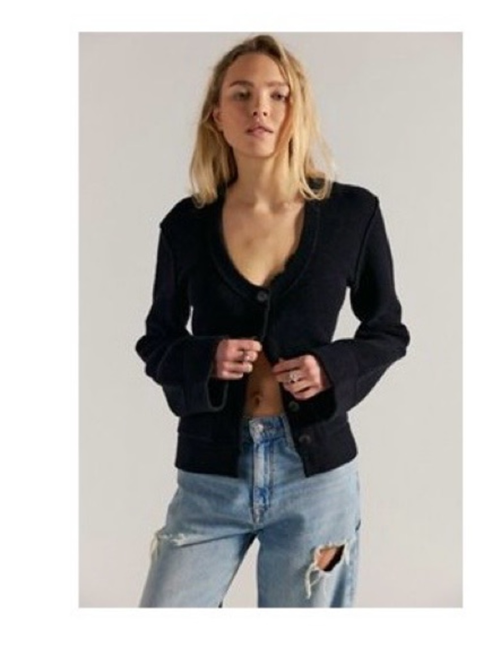 Women’s Free People Fast Lane Cardi V-Neck Button Front Sweater